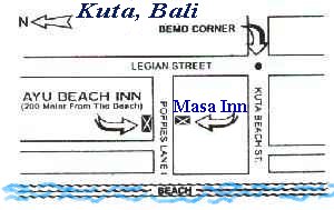 Centre of Kuta: Masa Inn, Ayu Beach Inn