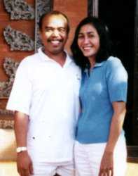 Ketut and Made outside their home