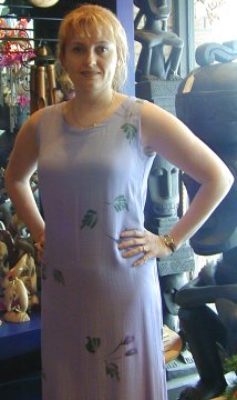 Purple, long dress