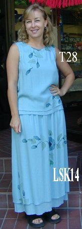 top and skirt in blue